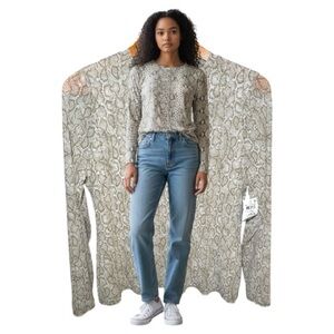 NEW! I.N.C. Women's Snake Print Long Sleeve Blouse Large